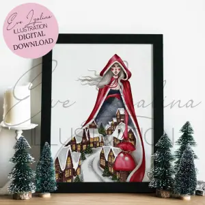 DIGITAL DOWNLOAD O Holy Night (Printable Christmas Illustration)