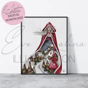 DIGITAL DOWNLOAD O Holy Night (Printable Christmas Illustration)