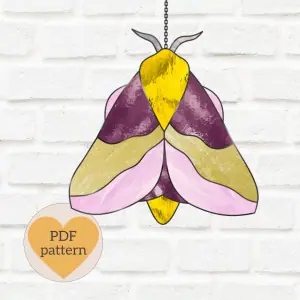 Stained glass pattern Maple Moth