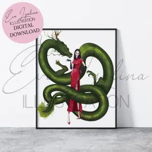DIGITAL DOWNLOAD Mother of Dragons (Printable Illustration)
