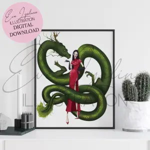DIGITAL DOWNLOAD Mother of Dragons (Printable Illustration)