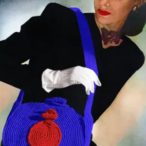 Crochet round bag and purse, vintage pattern, women's accessory