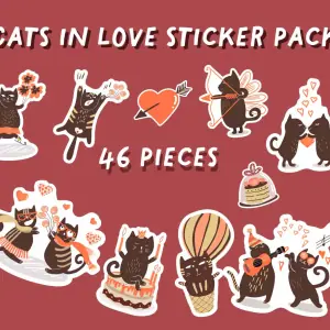 Cats in love sticker pack
