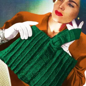 Vintage pattern, knitted bag with buckle, accessory handbag, pdf
