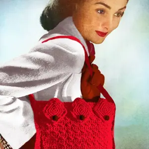 Crochet vintage pattern, Women's shoulder bag, accessory handbag