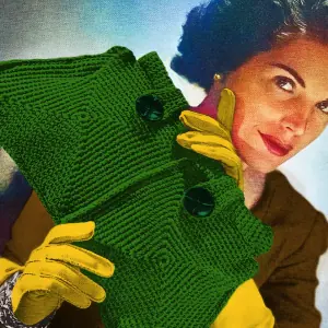 Crochet vintage pattern, large women's clutch, accessory handbag