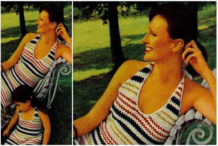 Vintage Crochet Pattern Halter Dress Girls Halter Dress