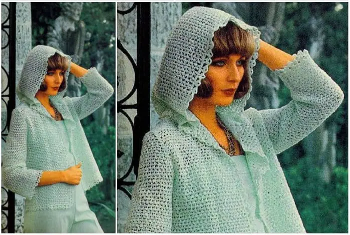 Vintage Crochet Pattern Hooded Jacket 1 Vintage Crochet Pattern Hooded Jacket