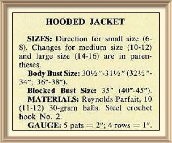 Vintage Crochet Pattern Hooded Jacket 3 Vintage Crochet Pattern Hooded Jacket - Image 3