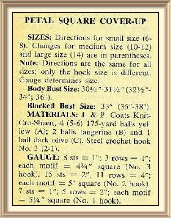 Vintage Crochet Pattern Petal Square Cover-Up 3 Vintage Crochet Pattern Petal Square Cover-Up - Image 3