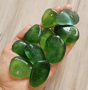 Set of genuine green sea glass (10 pcs.) G71