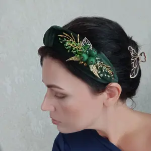 handmade-emerald-velvet-tie-headband-for-women