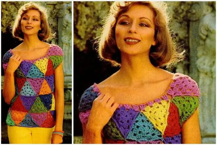 Vintage Crochet Pattern Triangle Top 1 Vintage Crochet Pattern Triangle Top