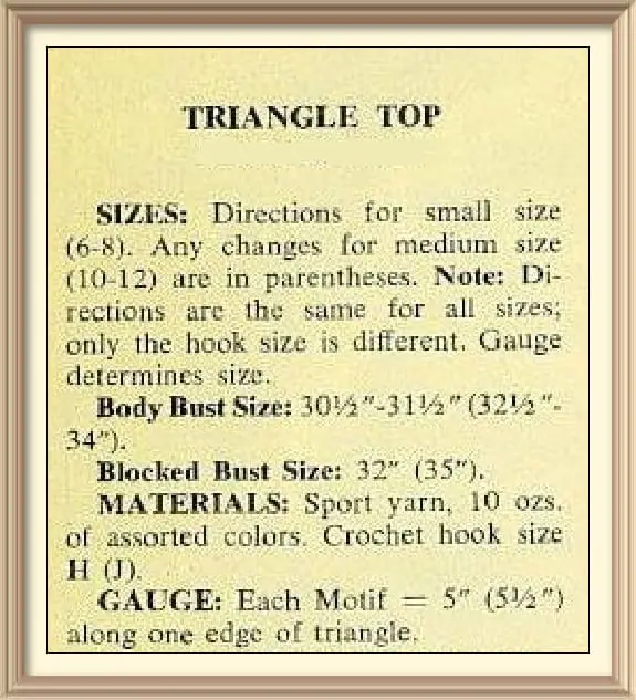 Vintage Crochet Pattern Triangle Top 3 Vintage Crochet Pattern Triangle Top - Image 3
