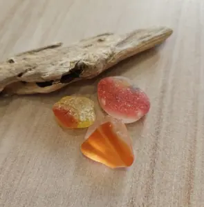 Genuine multicolor sea glass (3 pcs.) M27