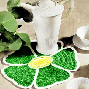 Pattern vintage crochet, good morning flower, hot plate mat