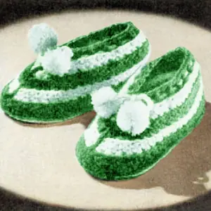 Vintage crocheted drawstring booties pattern, Sizes 5‐7‐9
