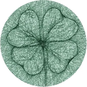 Lucky shamrock string art template PDF St Patricks day DIY craft