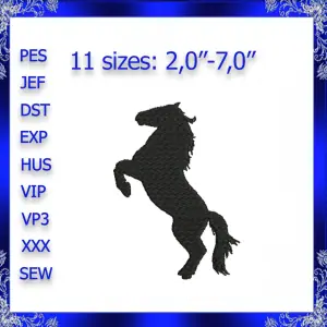 Horse machine Embroidery Design mini Horse Silhouette