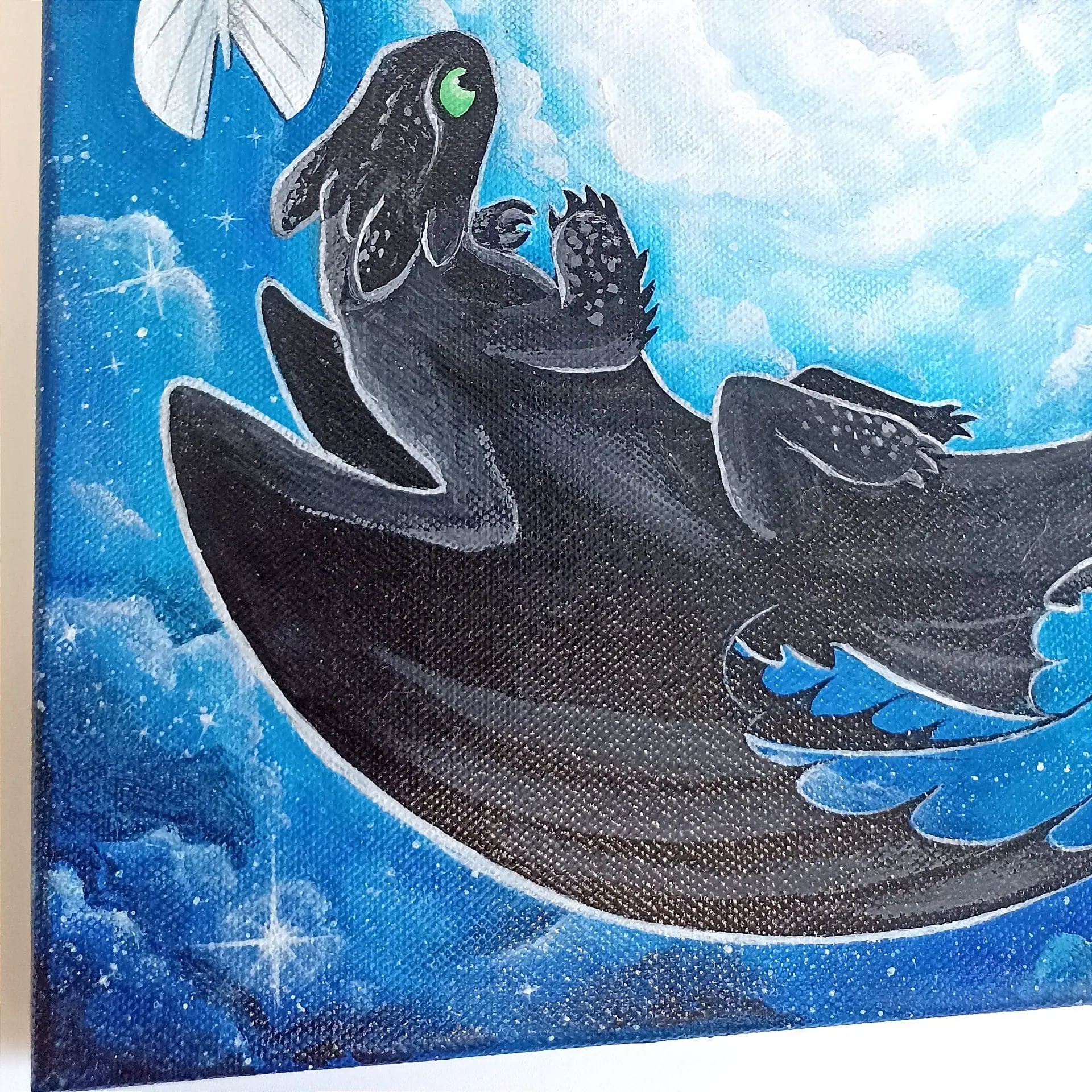 Artwork Night and Light fury. Acrylic painting. 2 Artwork Night and Light fury. Acrylic painting. - Image 2