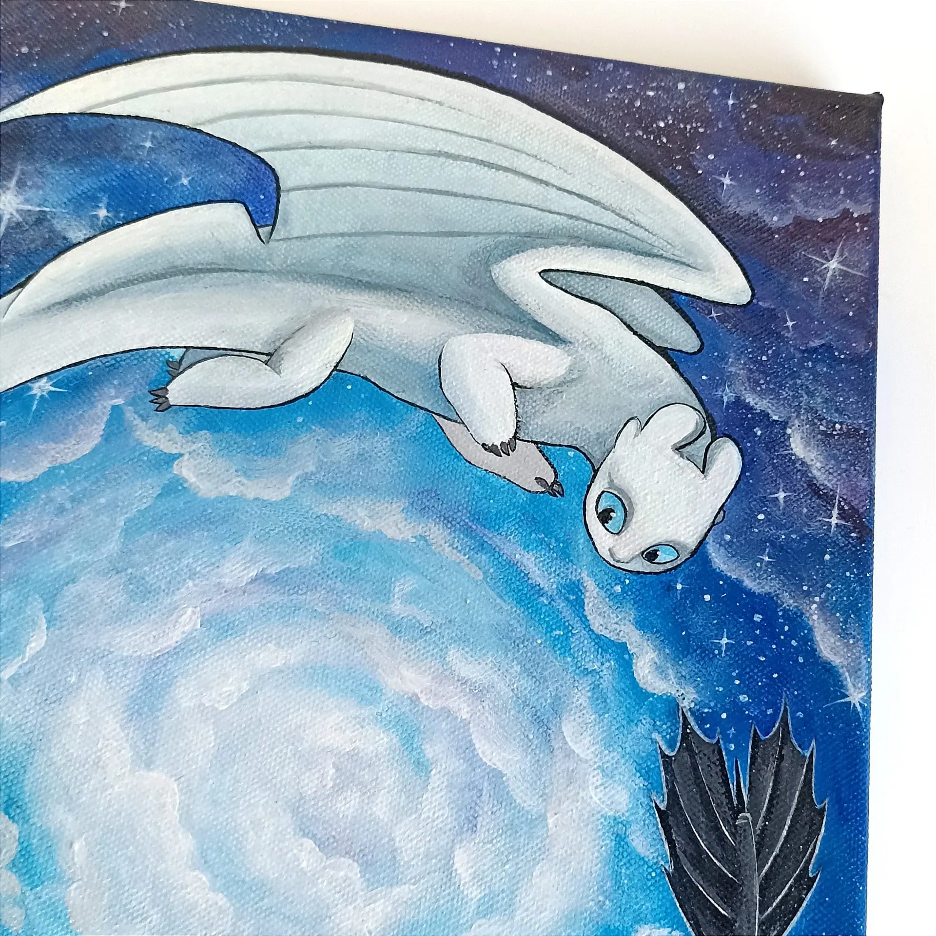 Artwork Night and Light fury. Acrylic painting. 3 Artwork Night and Light fury. Acrylic painting. - Image 3