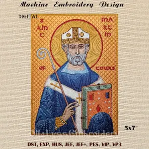 Saint Martin of Tours machine embroidery design.