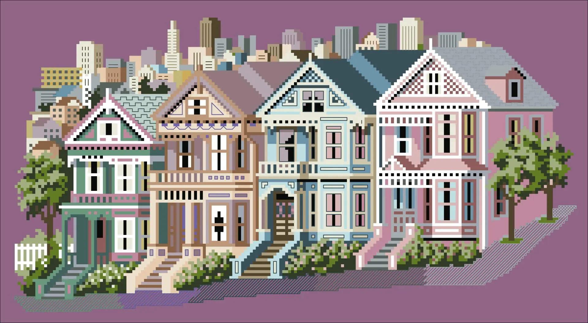 Victorian House Cross Stitch Pattern Vintage Counted