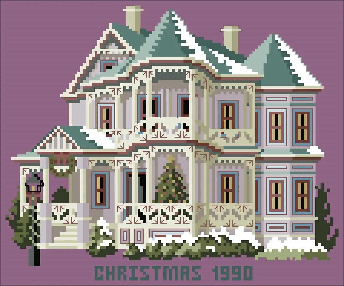 Victorian House Cross Stitch Pattern Vintage Counted 1 Victorian House Cross Stitch Pattern Vintage Counted