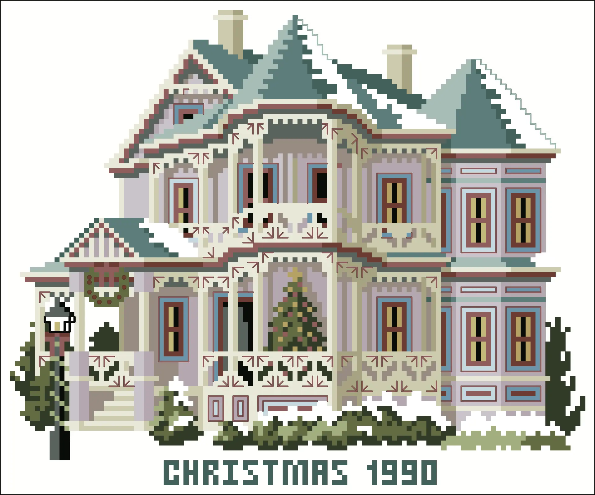 Victorian House Cross Stitch Pattern Vintage Counted 2 Victorian House Cross Stitch Pattern Vintage Counted - Image 2
