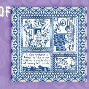 Cross stitch pattern Sampler Winnie the Pooh
