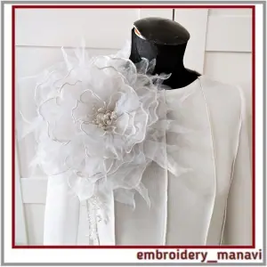 Addition to the set of 3D organza flower designs in the hoop