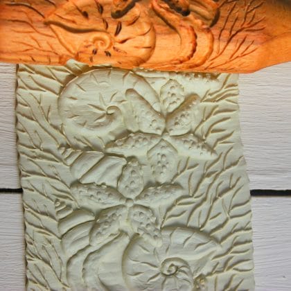 Rolling pin for dough and cookies with the image of the sea