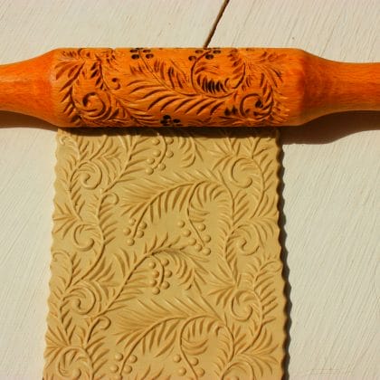 Rolling pin for cookies ,rolling pin with Khokhloma pattern