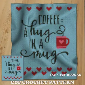 Coffee is a hug in a mug crochet blanket pattern Coffee lover blanket