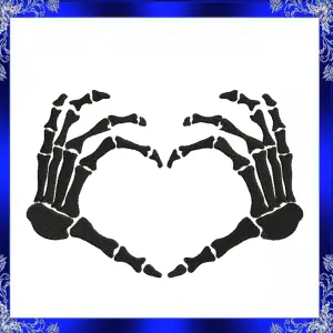 Skeleton Heart Embroidery Heart Hands Embroidery
