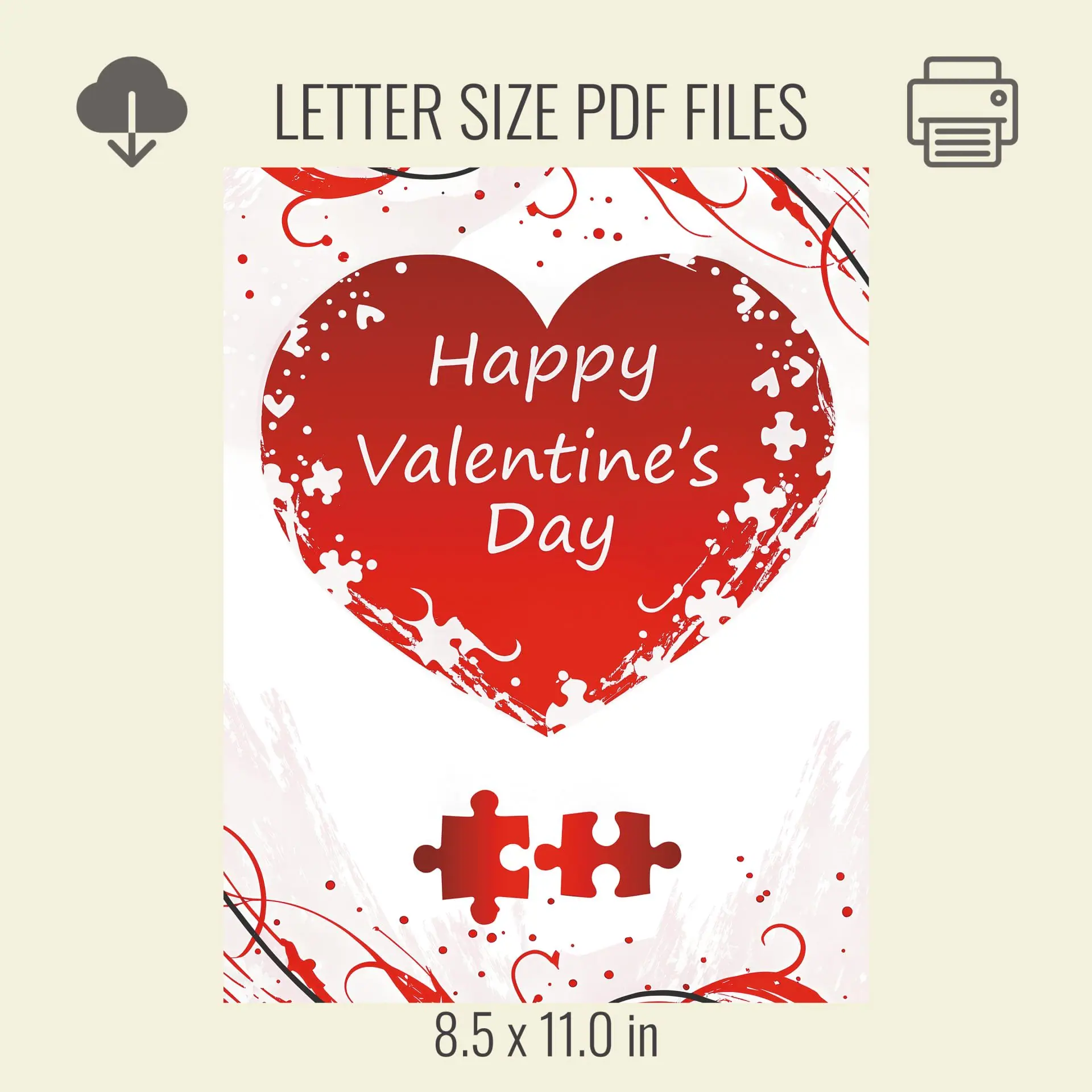 Romantic Digital Valentine's Day Card 3 Valentine's Day greeting card with a heart