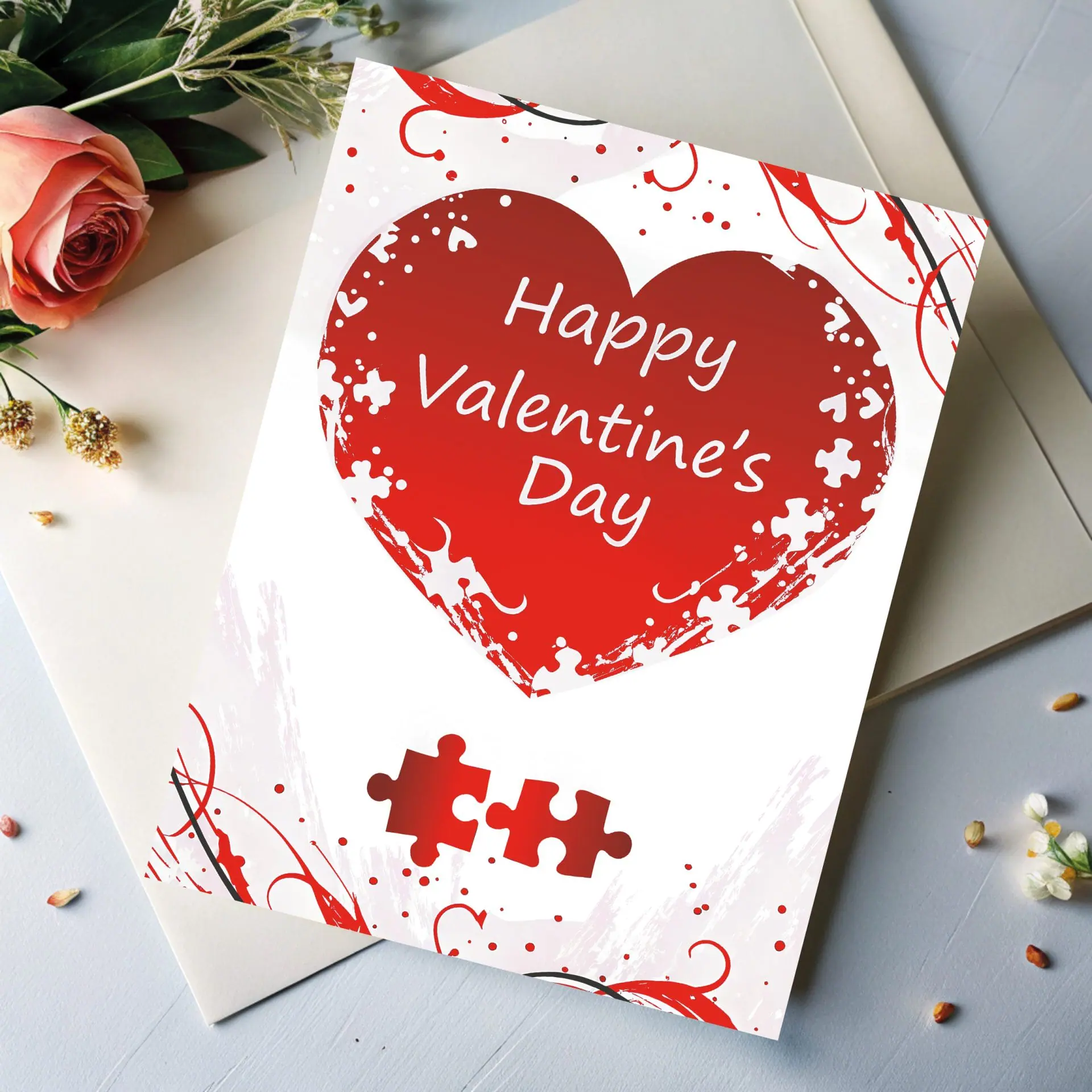 Romantic Digital Valentine's Day Card 4 Valentine's Day greeting card with a heart