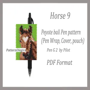 Horse 9 Bead pen wraps pattern Horse beading pattern Bead cover pen pattern Beading Horse Olegirabeadpatterns