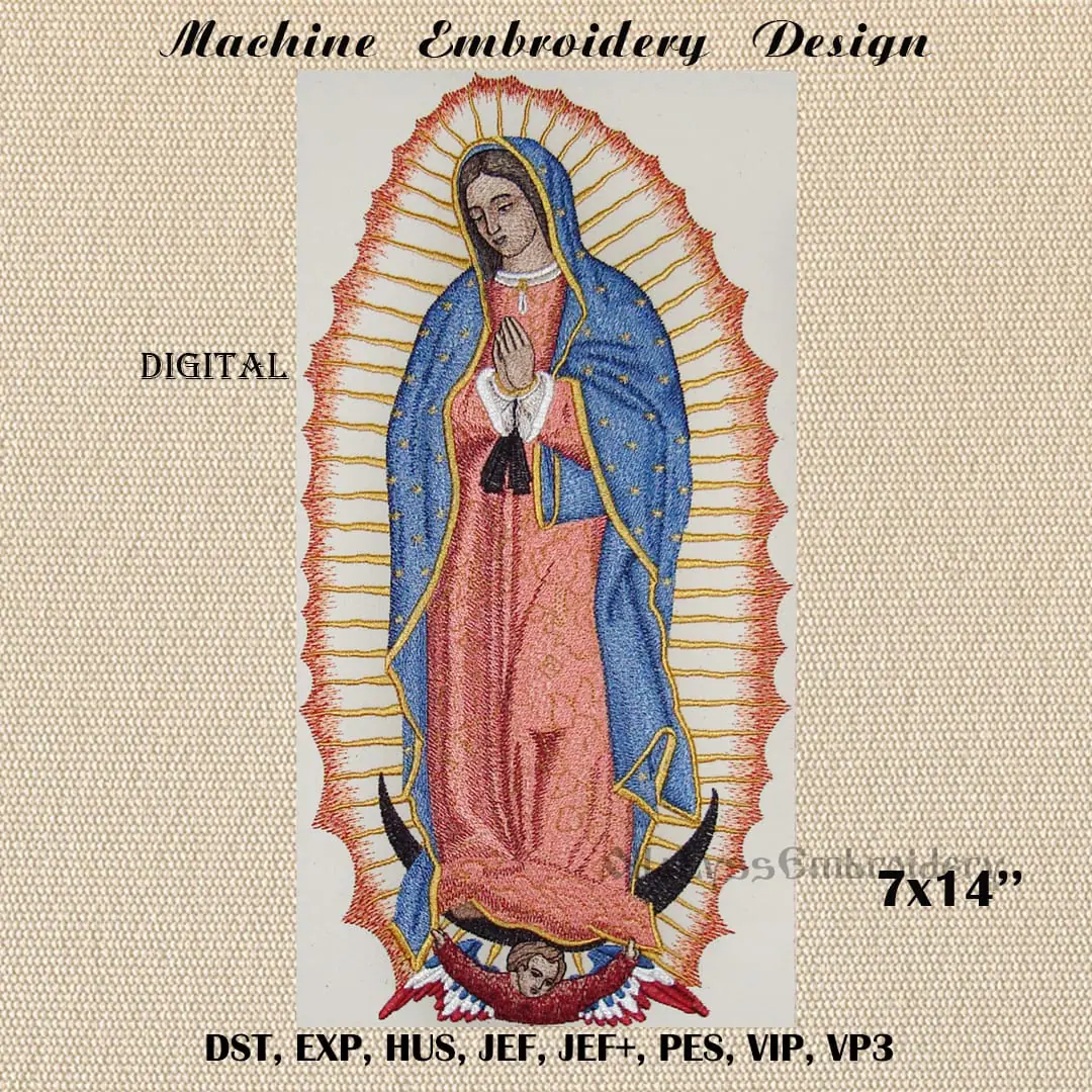Our Lady Of Guadalupe embroidery design