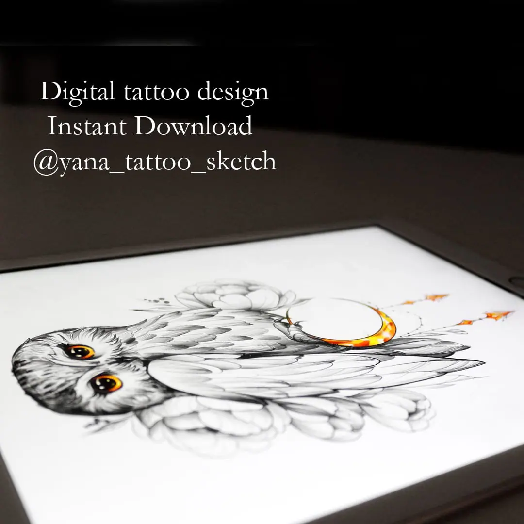 Owl Tattoo Design Idea Stencil Sketch 1 Owl Tattoo Design Idea Stencil Sketch