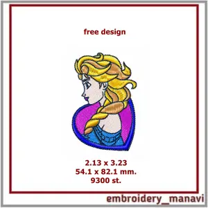 Free Machine embroidery design Girl 2