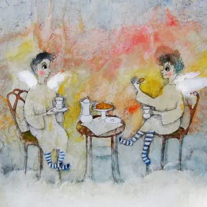 tea party painting angels