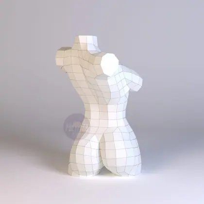 DIY Female torso template Papercraft PDF