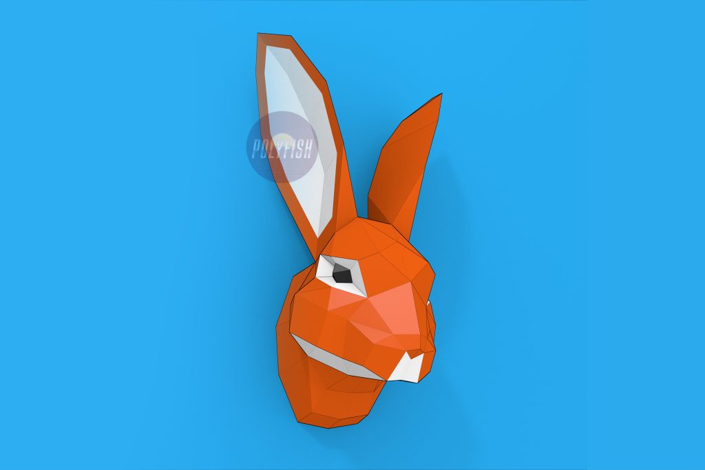DIY Rabbit Head template Papercraft PDF - Crealandia