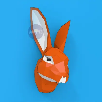 DIY Rabbit Head template Papercraft PDF