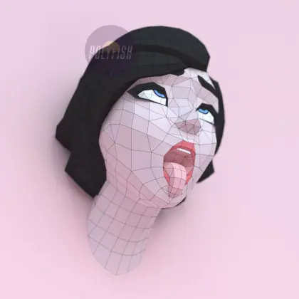 DIY Ahegao Face template Papercraft PDF