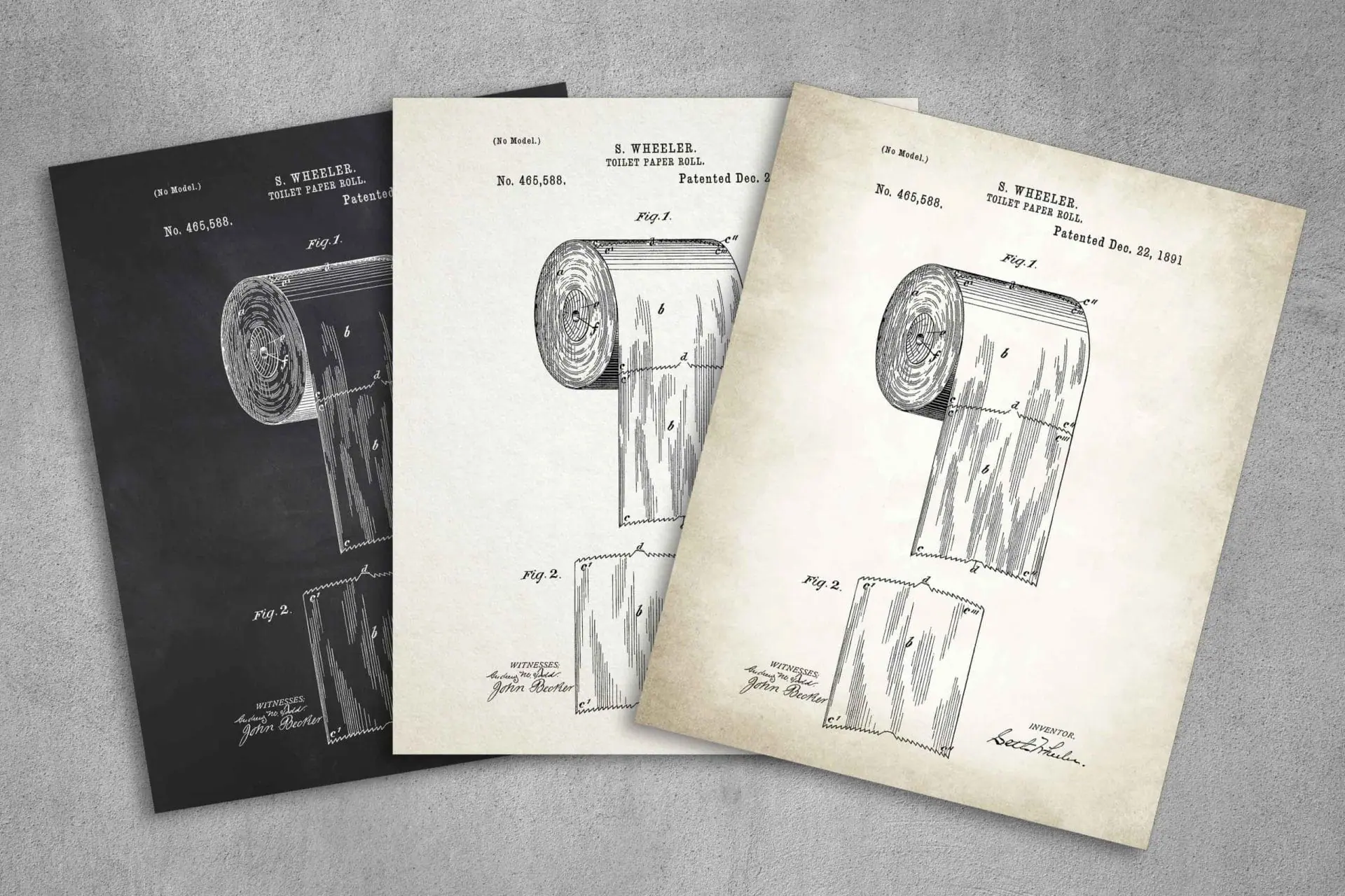 Toilet Paper Patent Poster, Instant Download 1 Toilet Paper