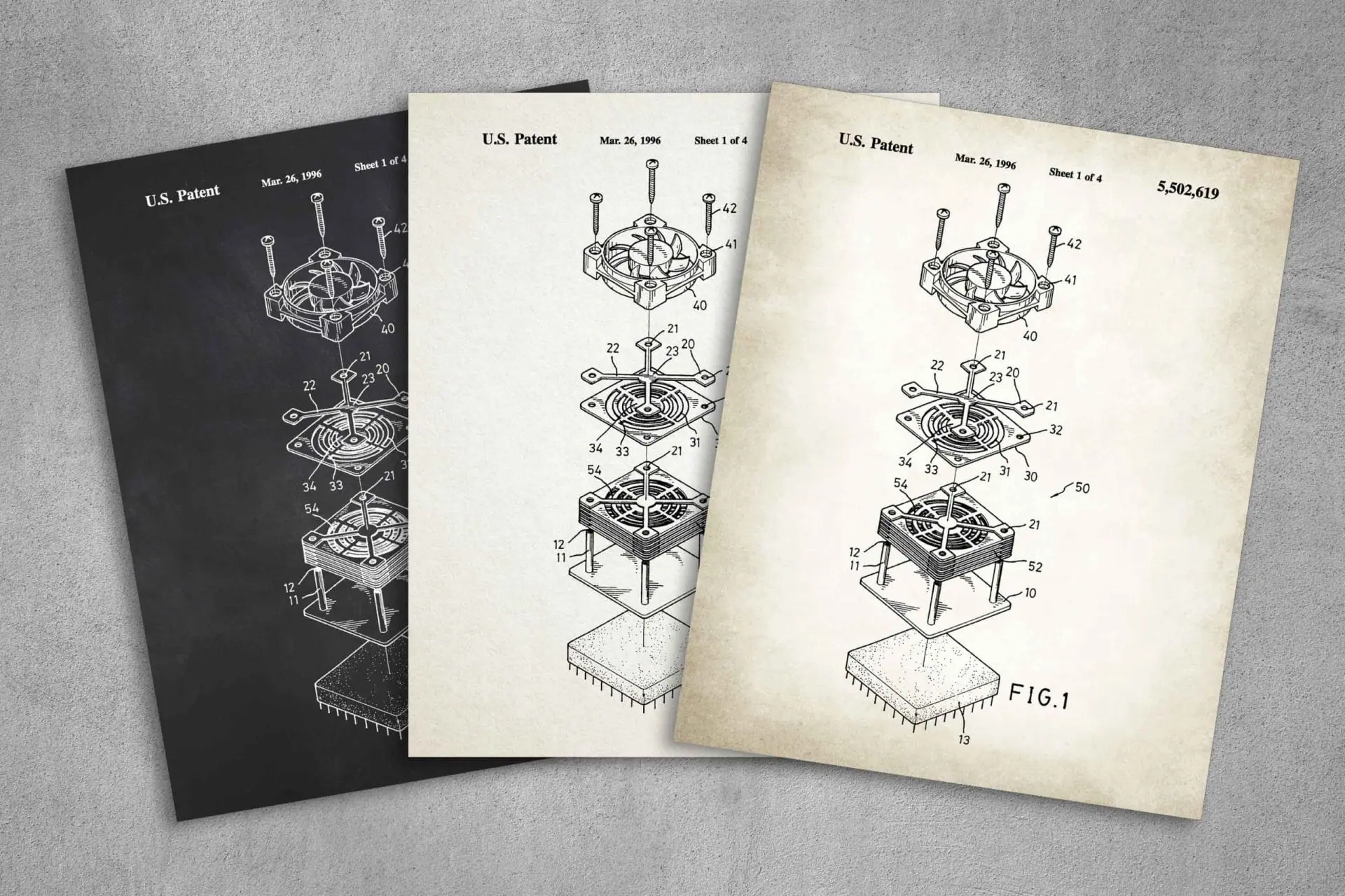 Computer fan patent poster, Instant Download