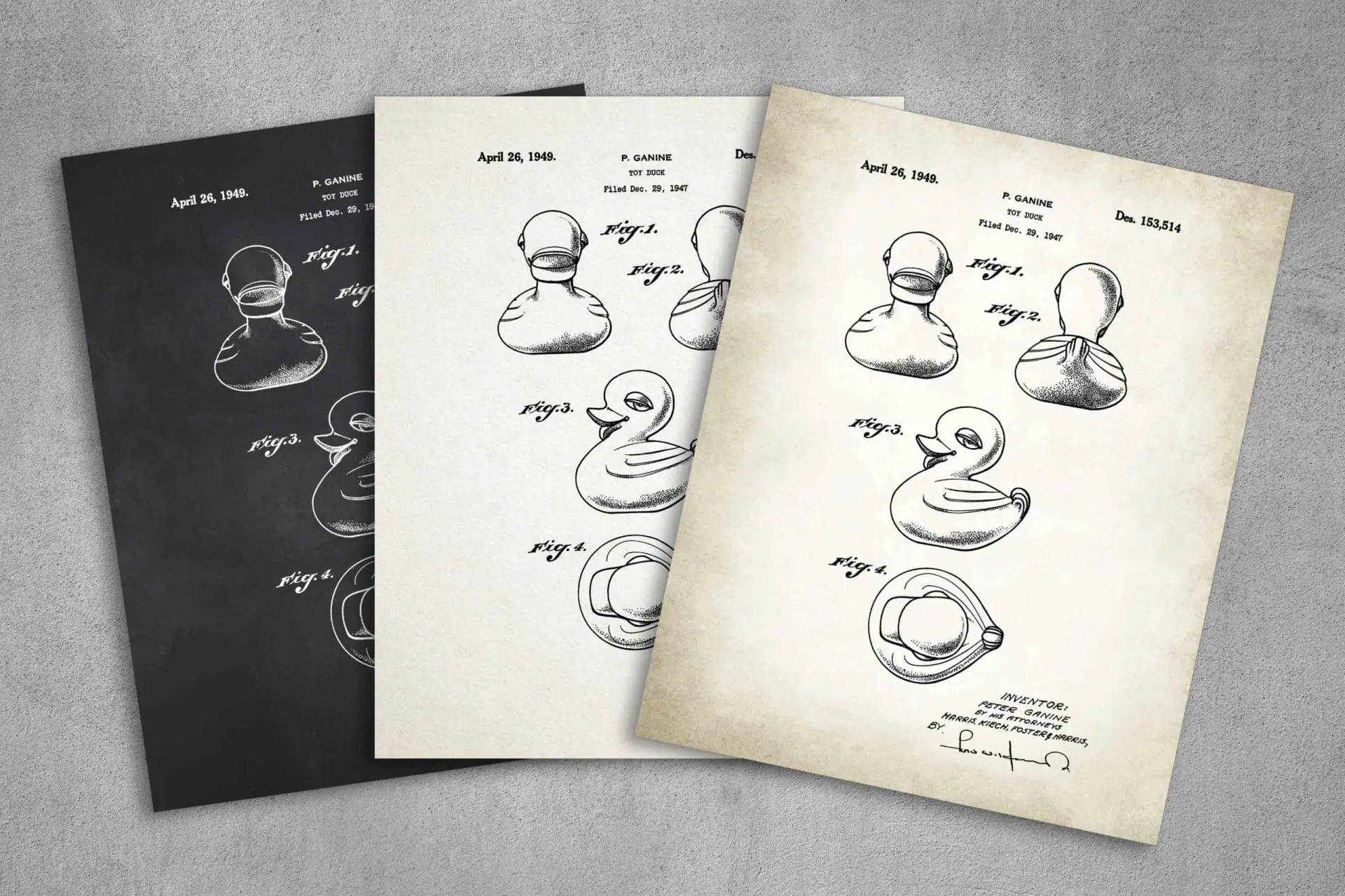Rubber Duck Patent Poster, Instant Download