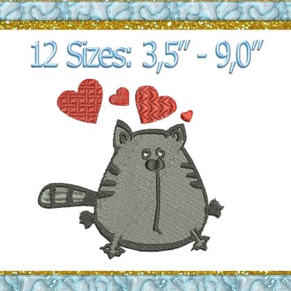 Cat machine Embroidery design